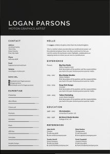Download Black and White CV Logan for free, by clicking download button